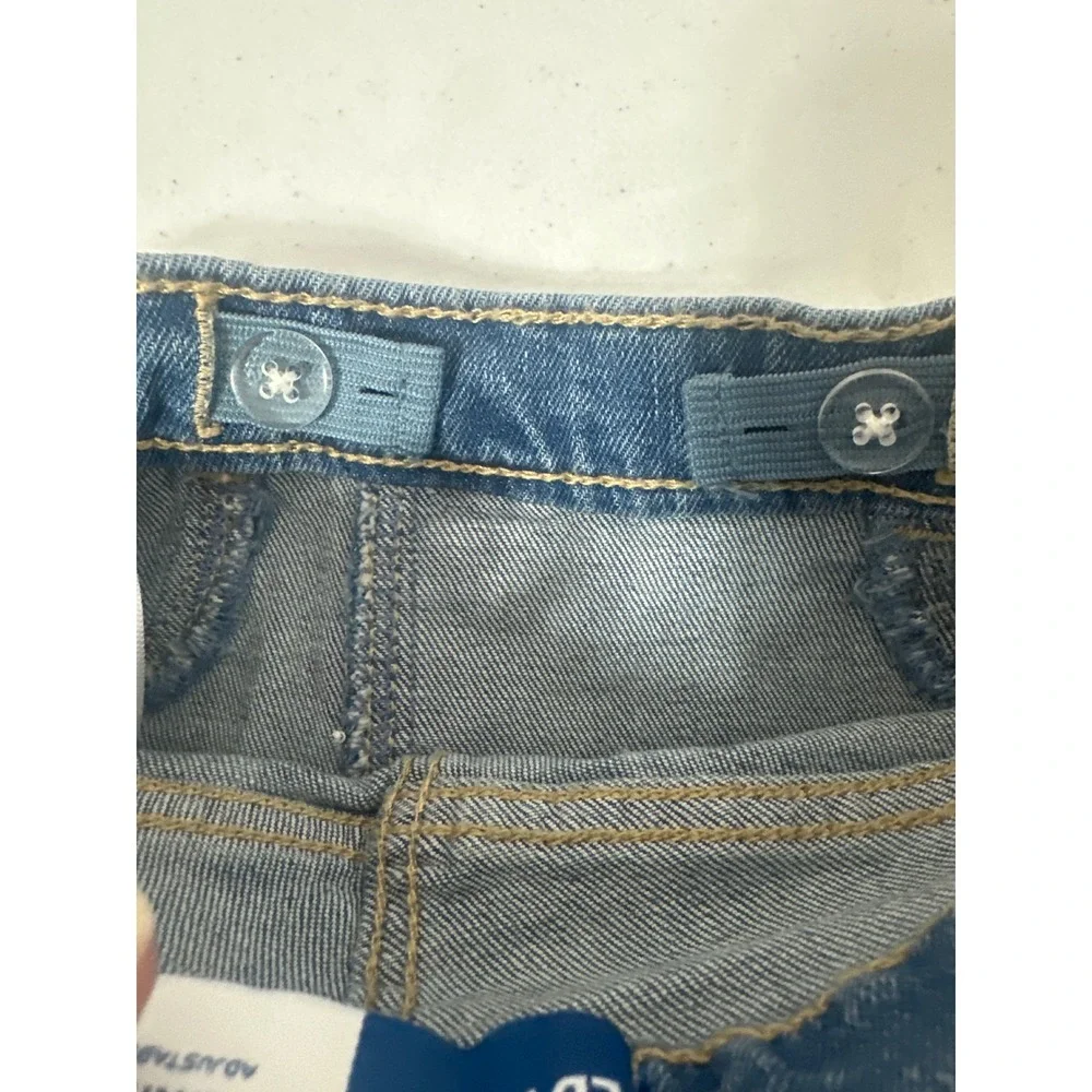Old Navy Toddler Skinny Jeans 12-18M Medium Wash Adjustable Waist Pull On Denim
